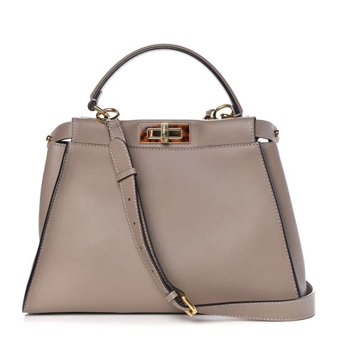 fendi calfskin regular tortoise peekaboo dove grey|fendi peekaboo crossover.